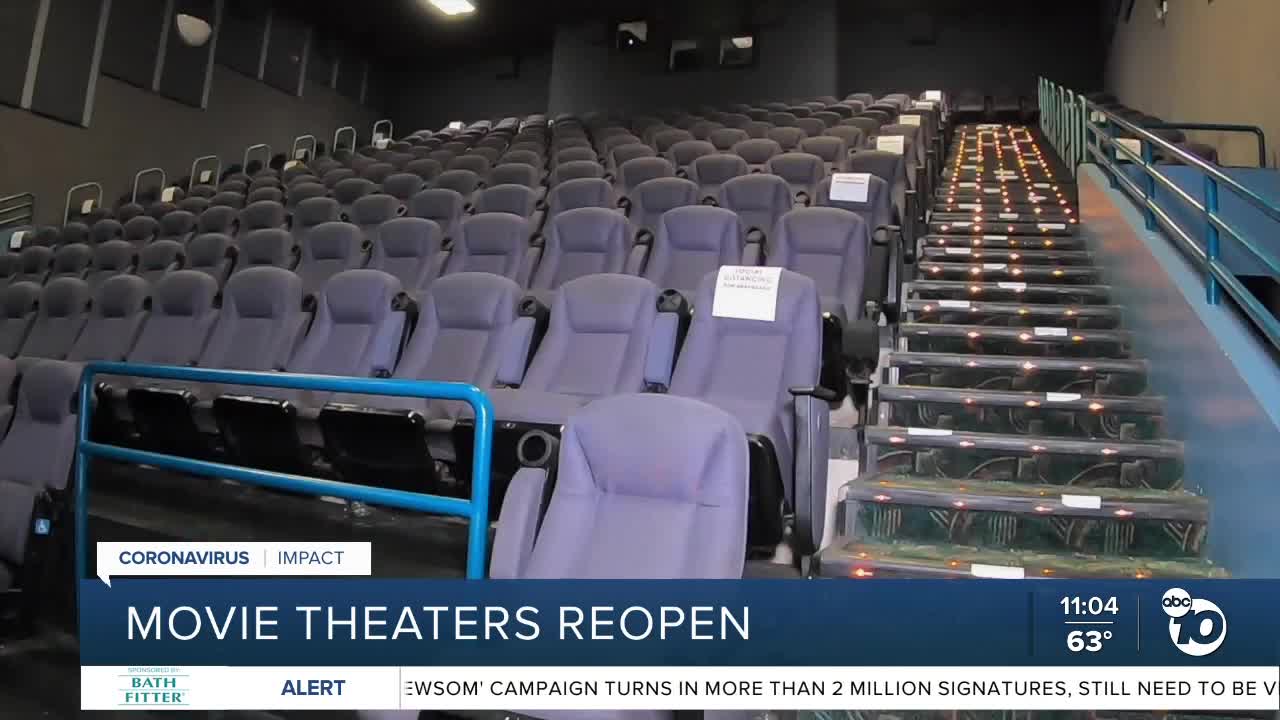 San Diego movie theaters will reopen with red tier county