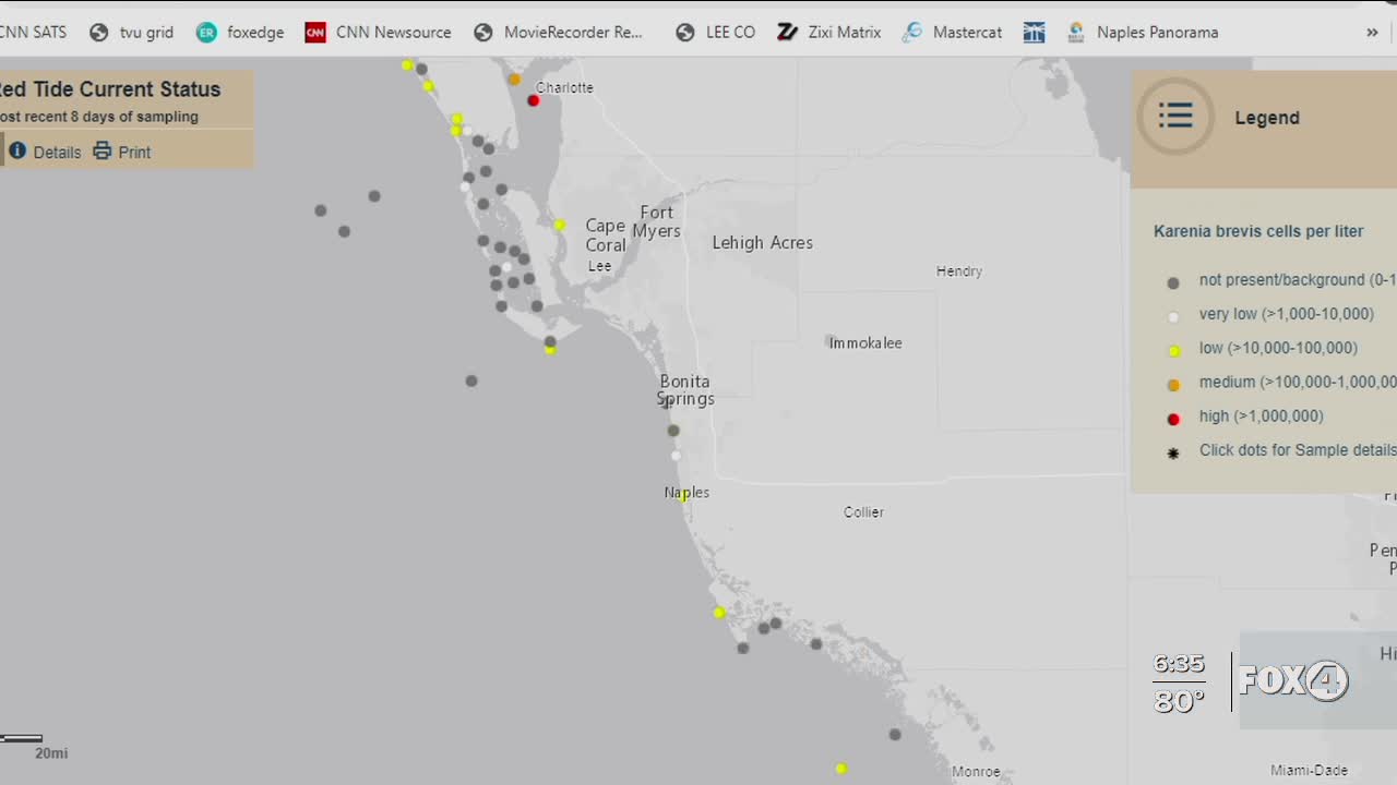 2021 red tide florida map