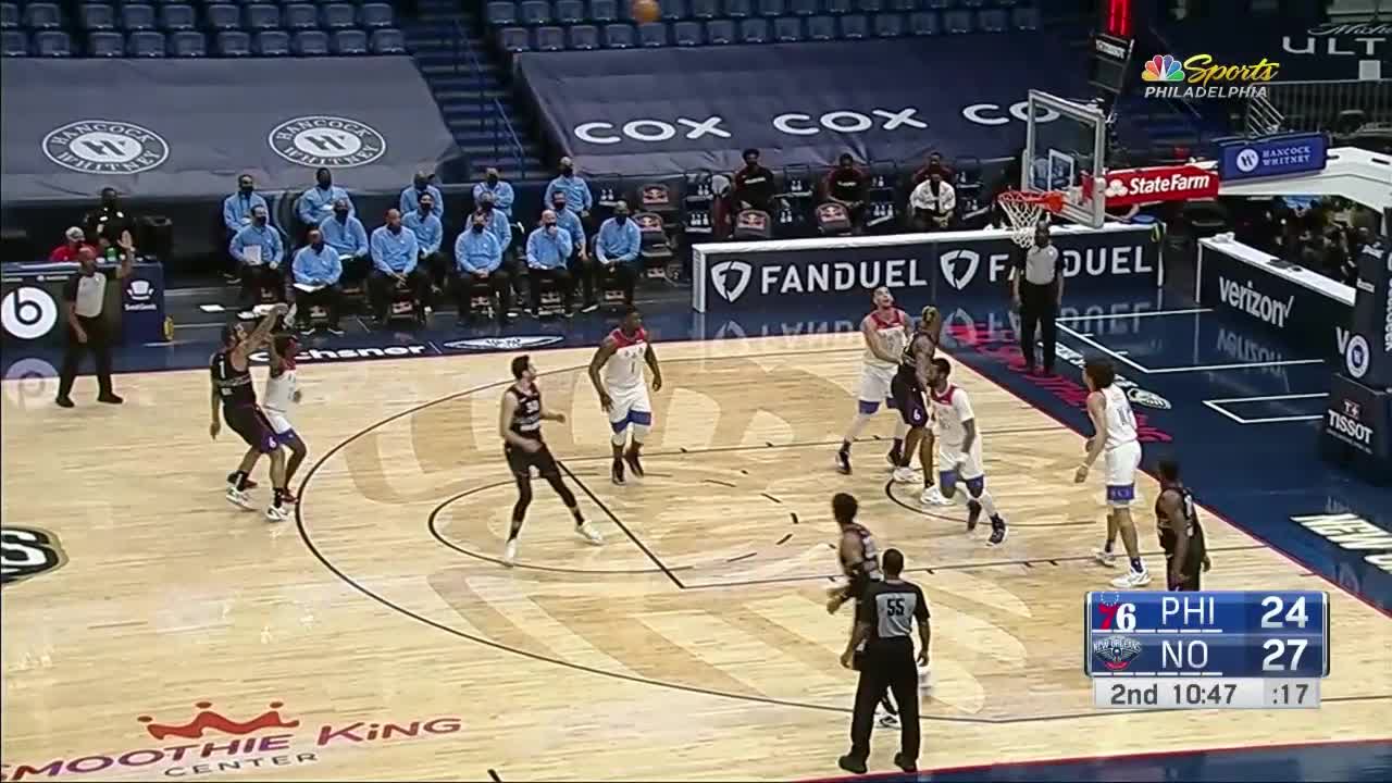 Mike Scott With A Deep 3 Vs The New Orleans Pelicans