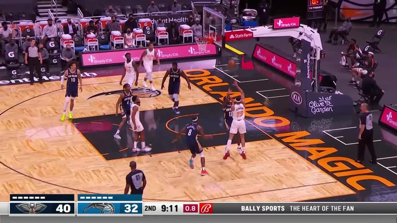 R.J. Hampton with a 2-pointer vs the New Orleans Pelicans