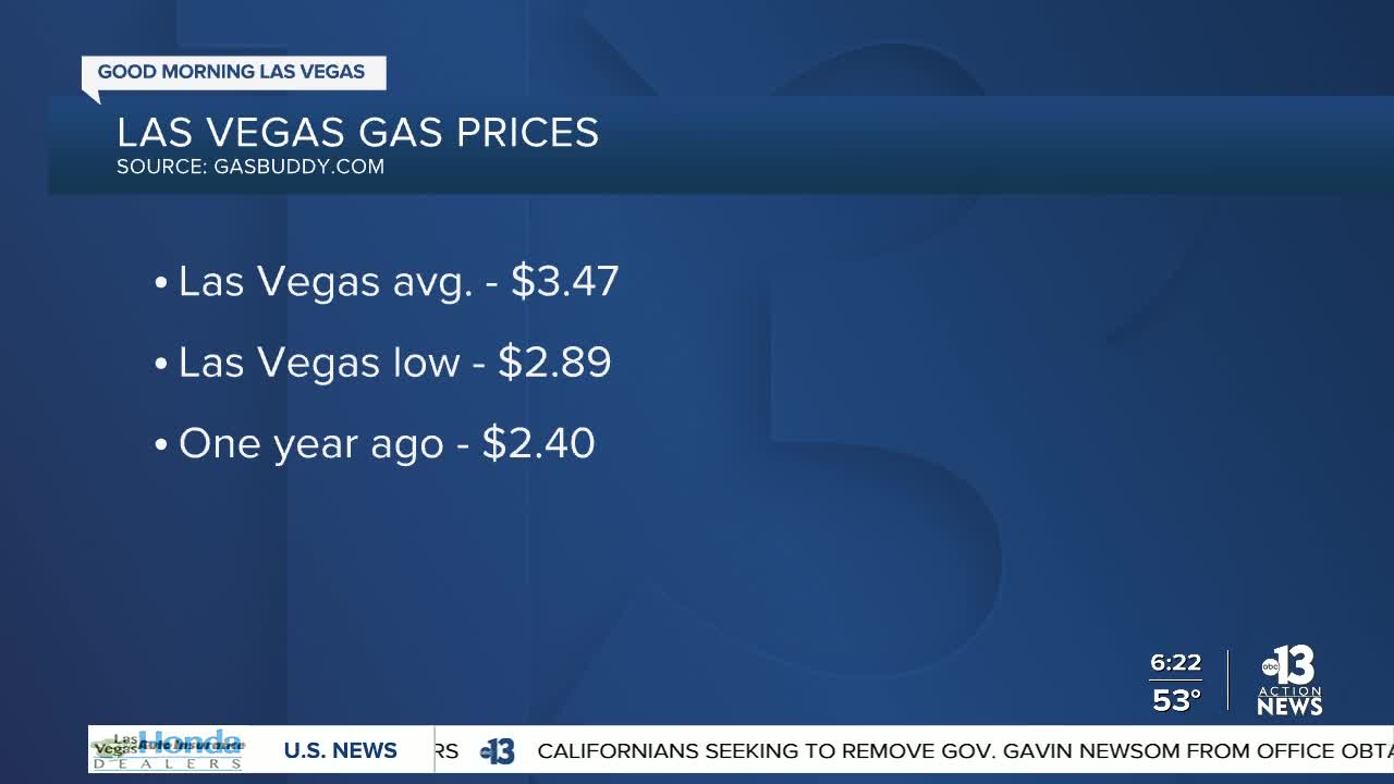 Gas prices continue to climb in Las Vegas ahead of summer travel