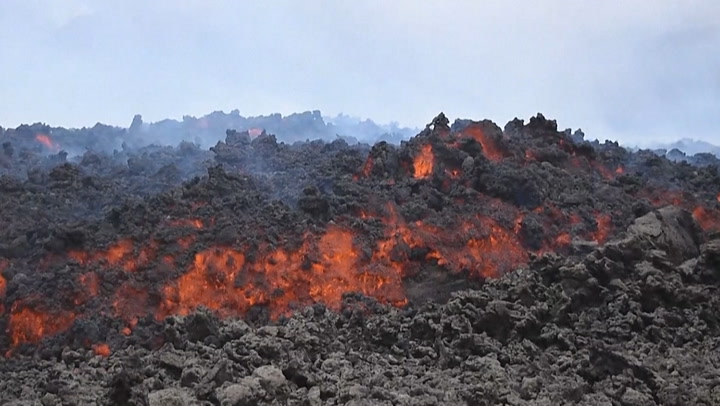 Flujos de lava del volcán guatemalteco