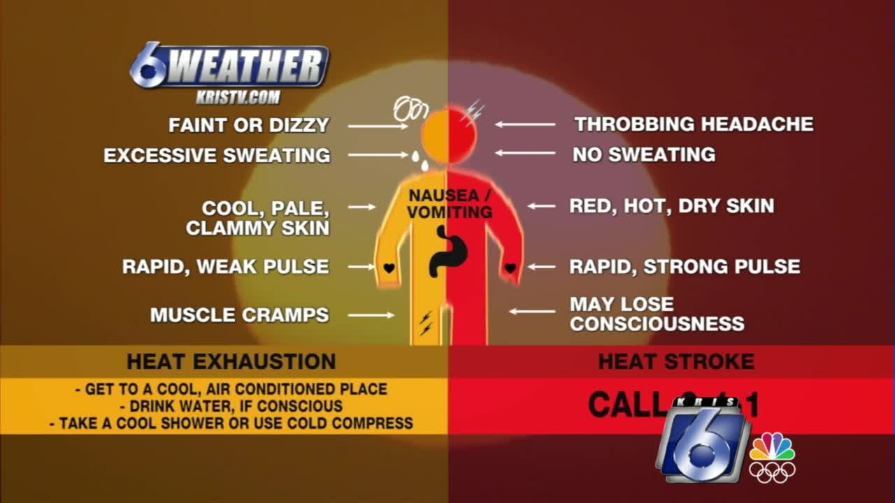 Know the differences between heat stroke, heat exhaustion