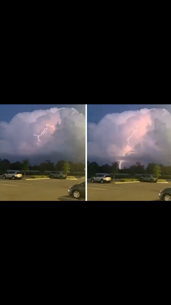 Crazy slow motion footage of Florida lightning strike