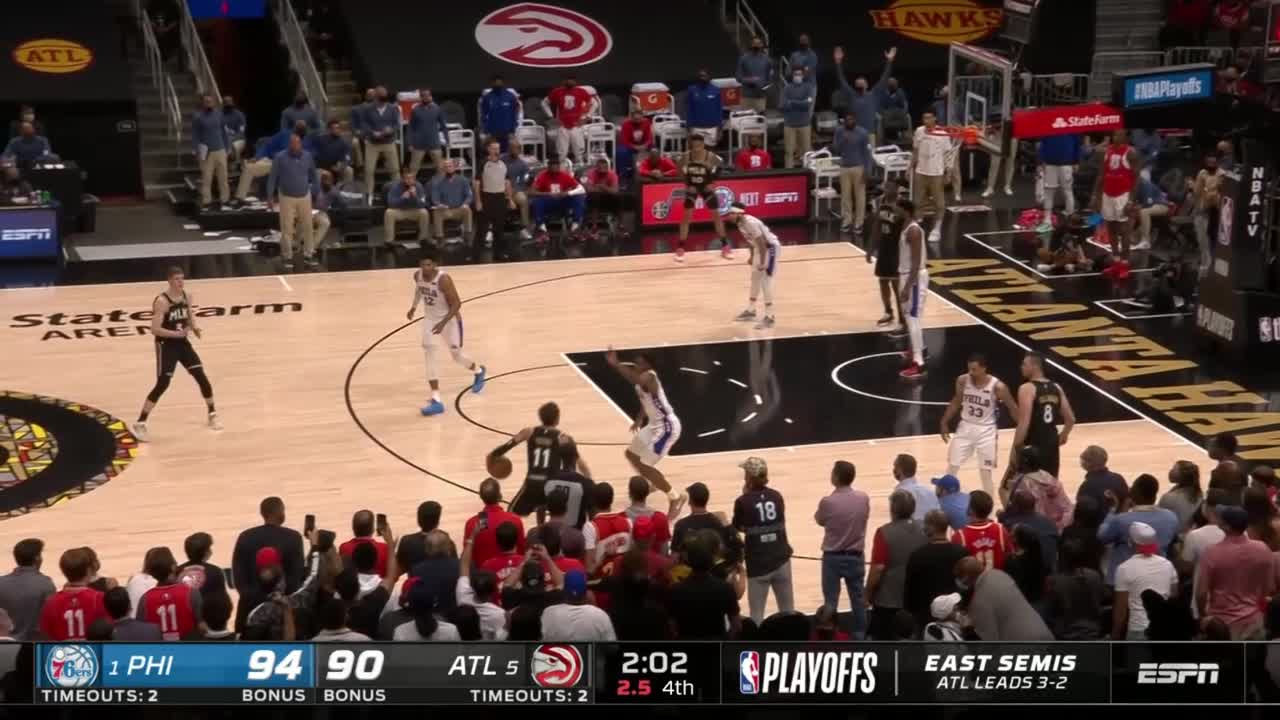 Trae Young with a buzzer beater vs the Philadelphia 76ers