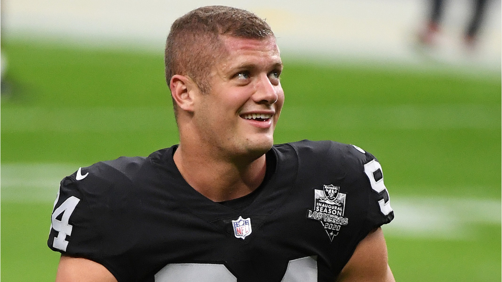 Carl Nassib, first openly gay player in NFL game, makes history and stars in  thrilling Las Vegas Raiders win - CBS News