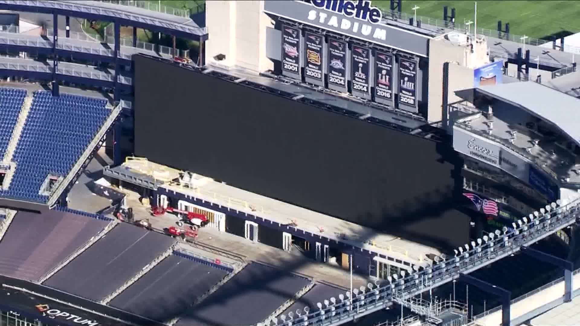 Gillette Stadium new video screen is largest of any sports venue in country