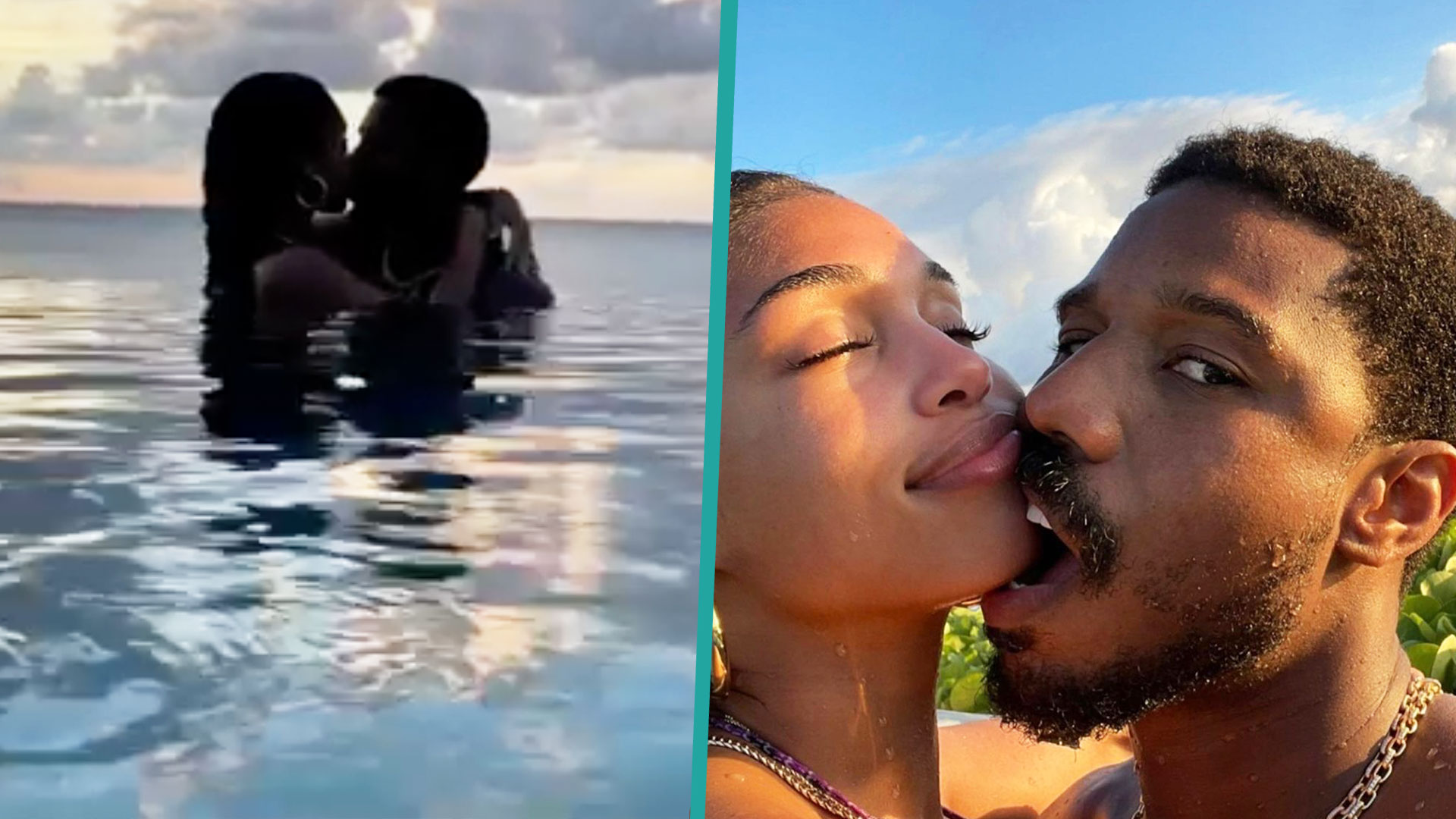 Michael B Jordan And Lori Harvey Share Sweet Kisses In Infinity Pool On Romantic Getaway 