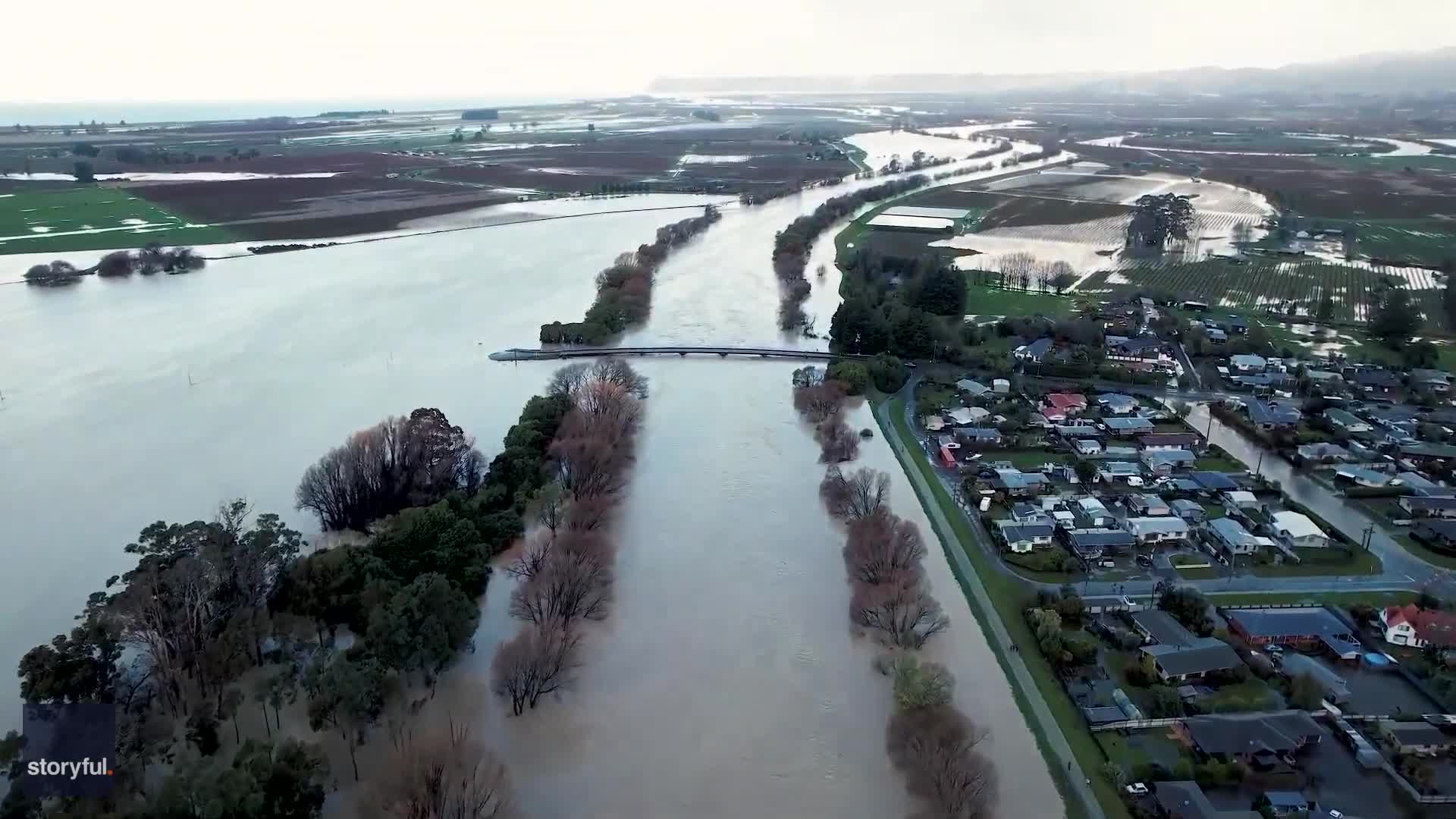 Drone Footage Captures Heavy Flooding on New Zealand's South Island