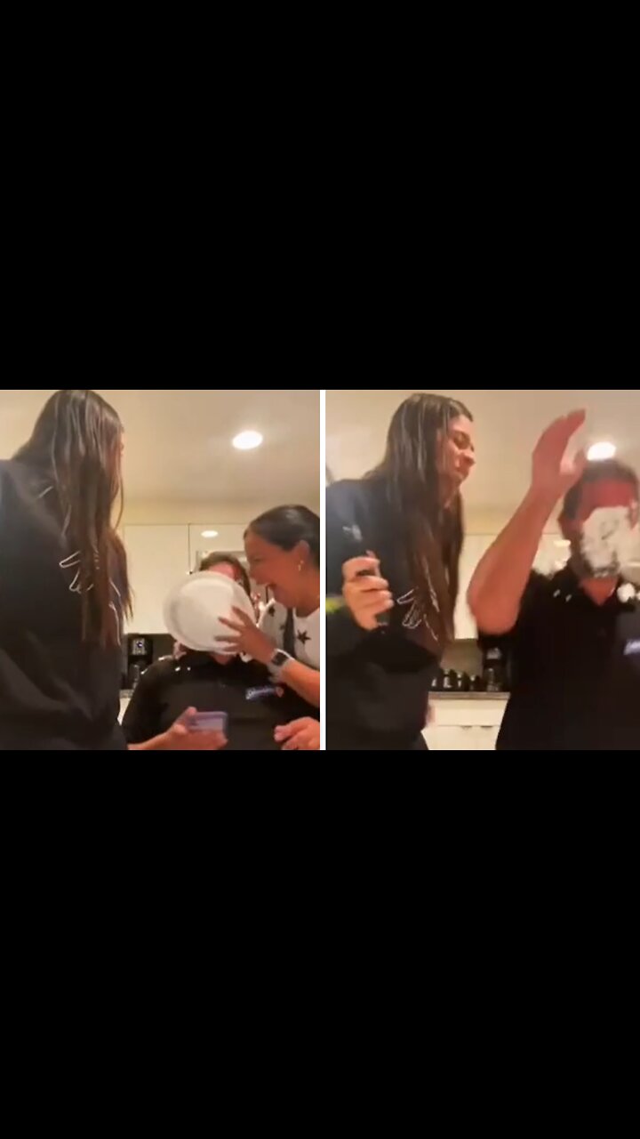 Fun with whipped cream ending with facial