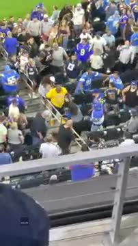 Rams-Chargers game features insane brawl between fans at SoFi