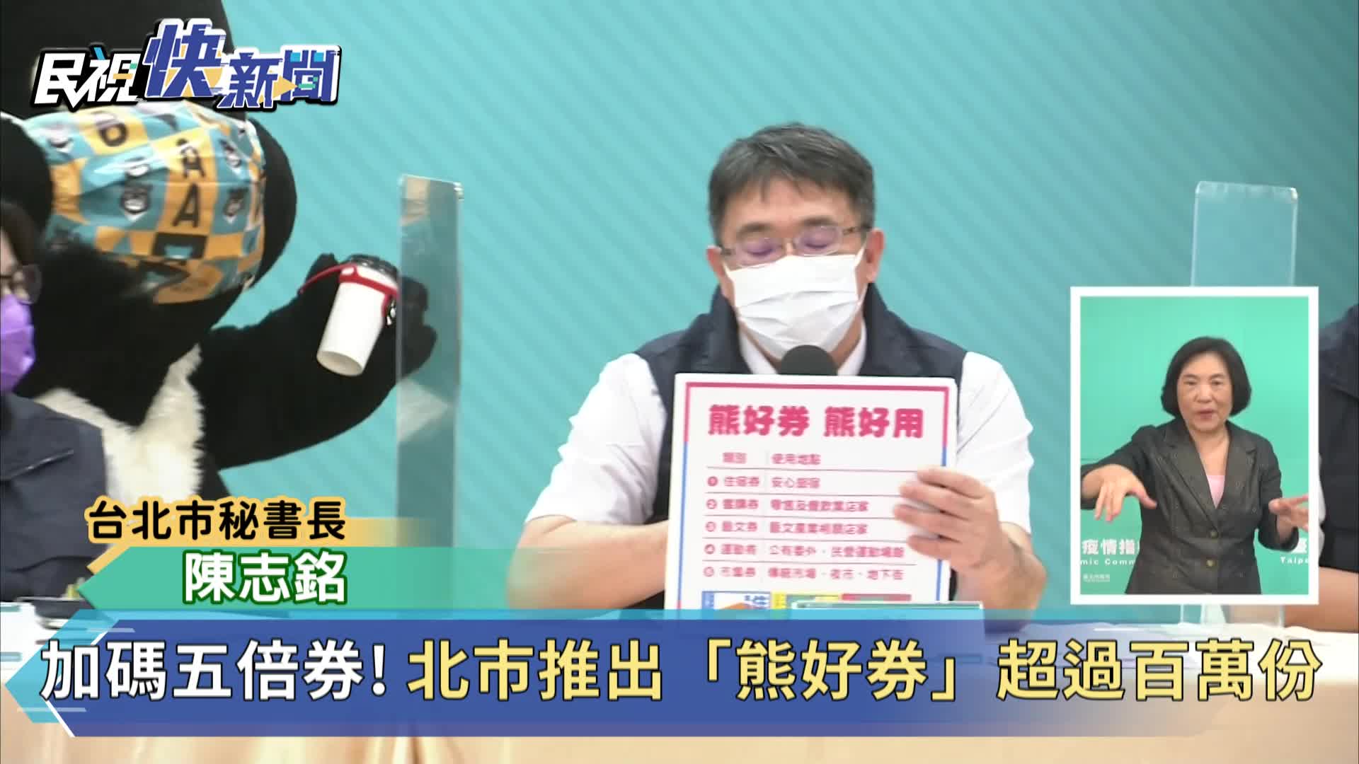 快新聞／台北加碼推出「熊好券」超過百萬份 9月下旬開放登記