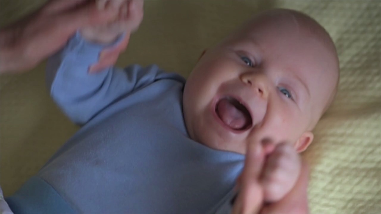 scared baby laughing