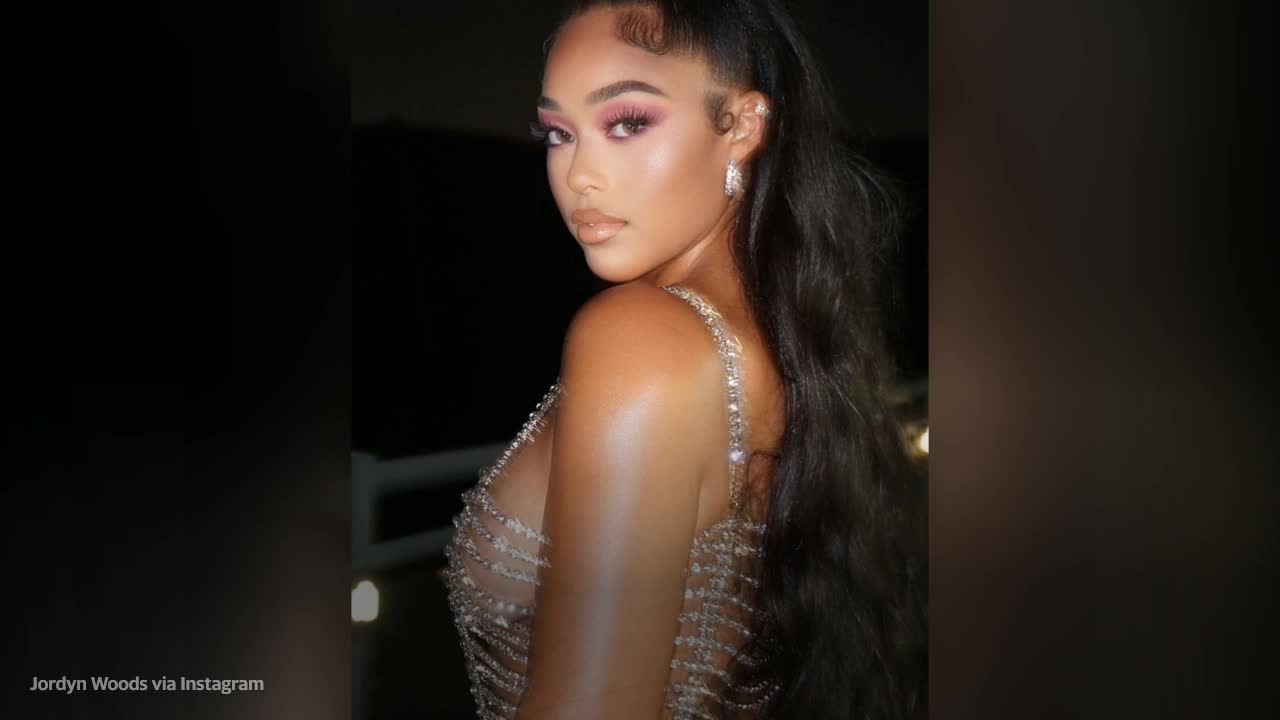 Jordyn Woods Wears Sheer Crystal Dress For 24th Birthday