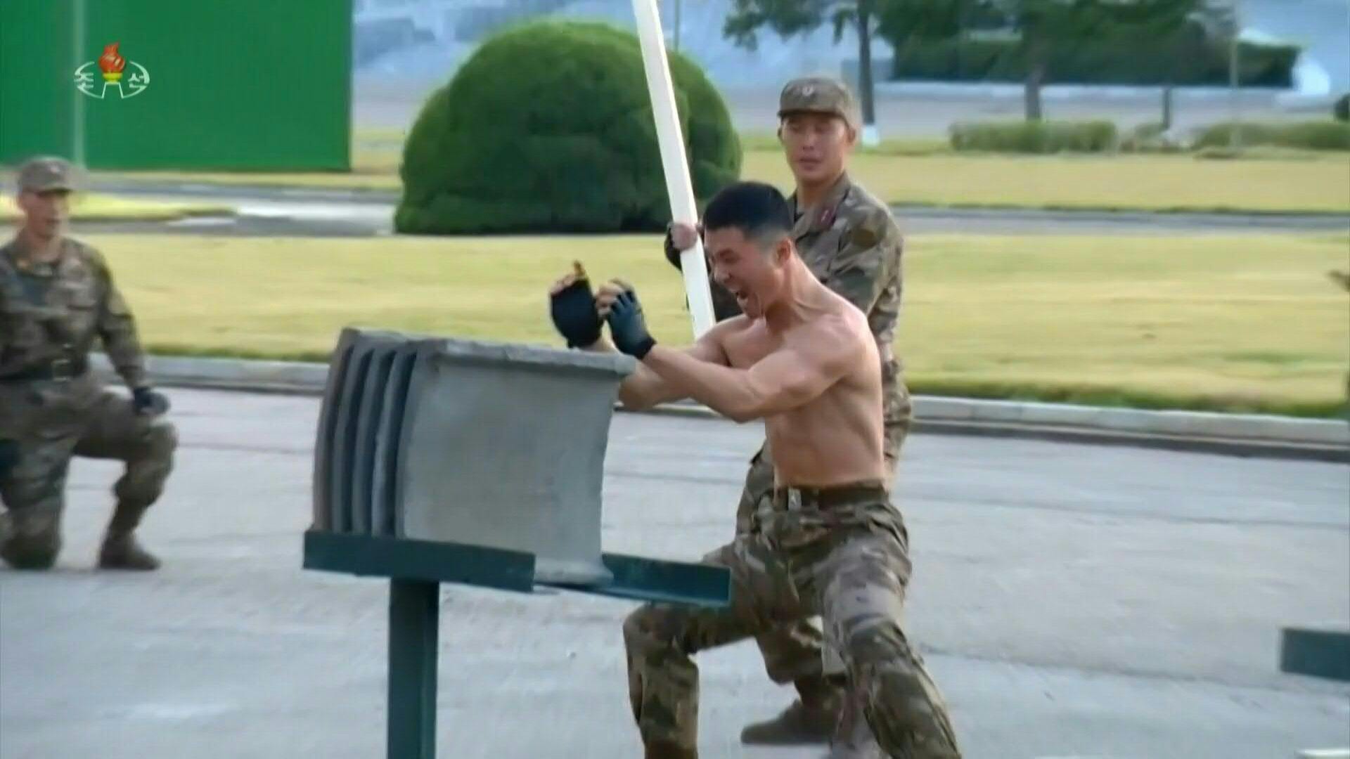 N. Korean army gives brutal show of 'strength, bravery and morale'