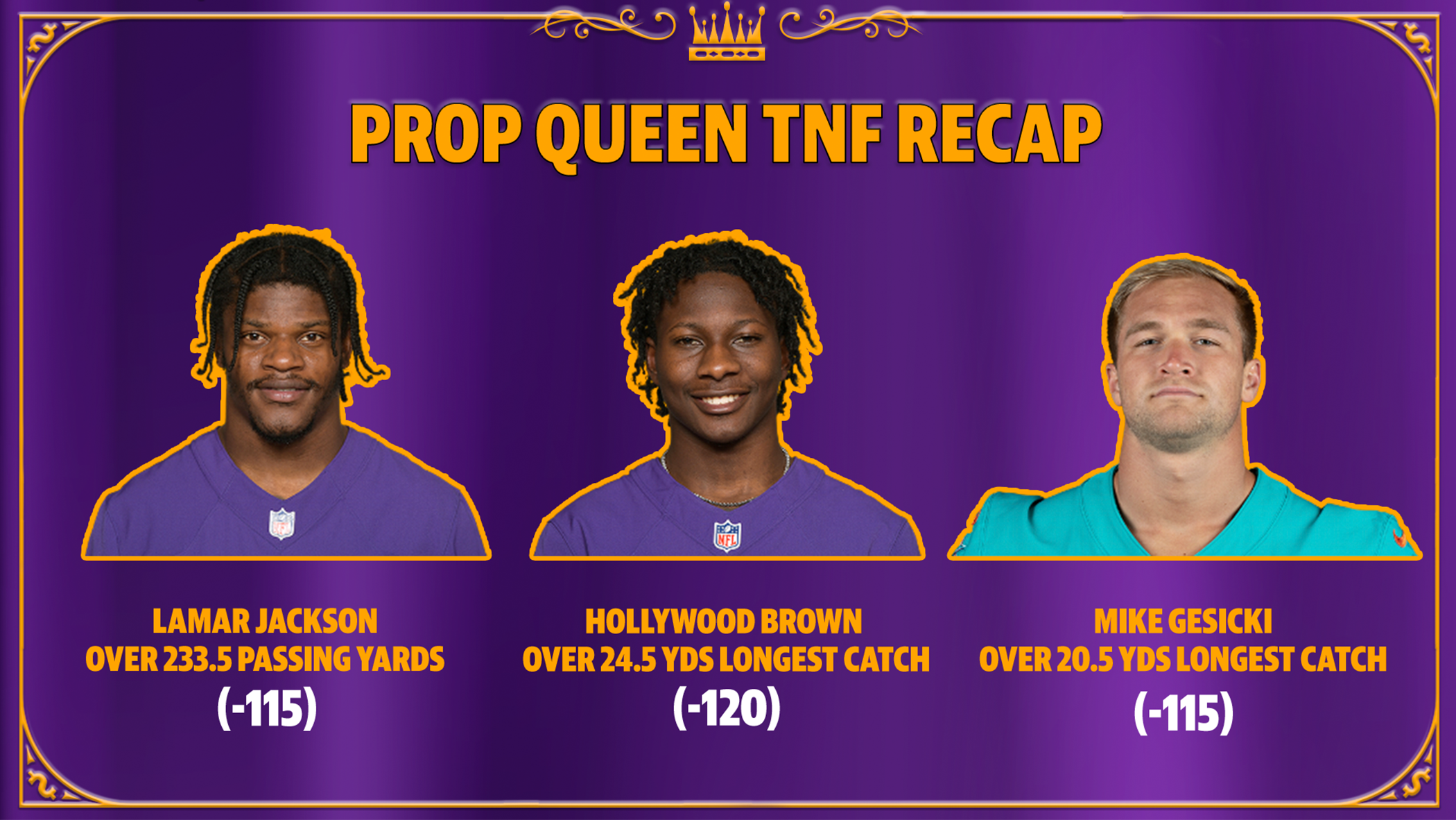 Ravens vs. Dolphins: The best player prop bets for TNF