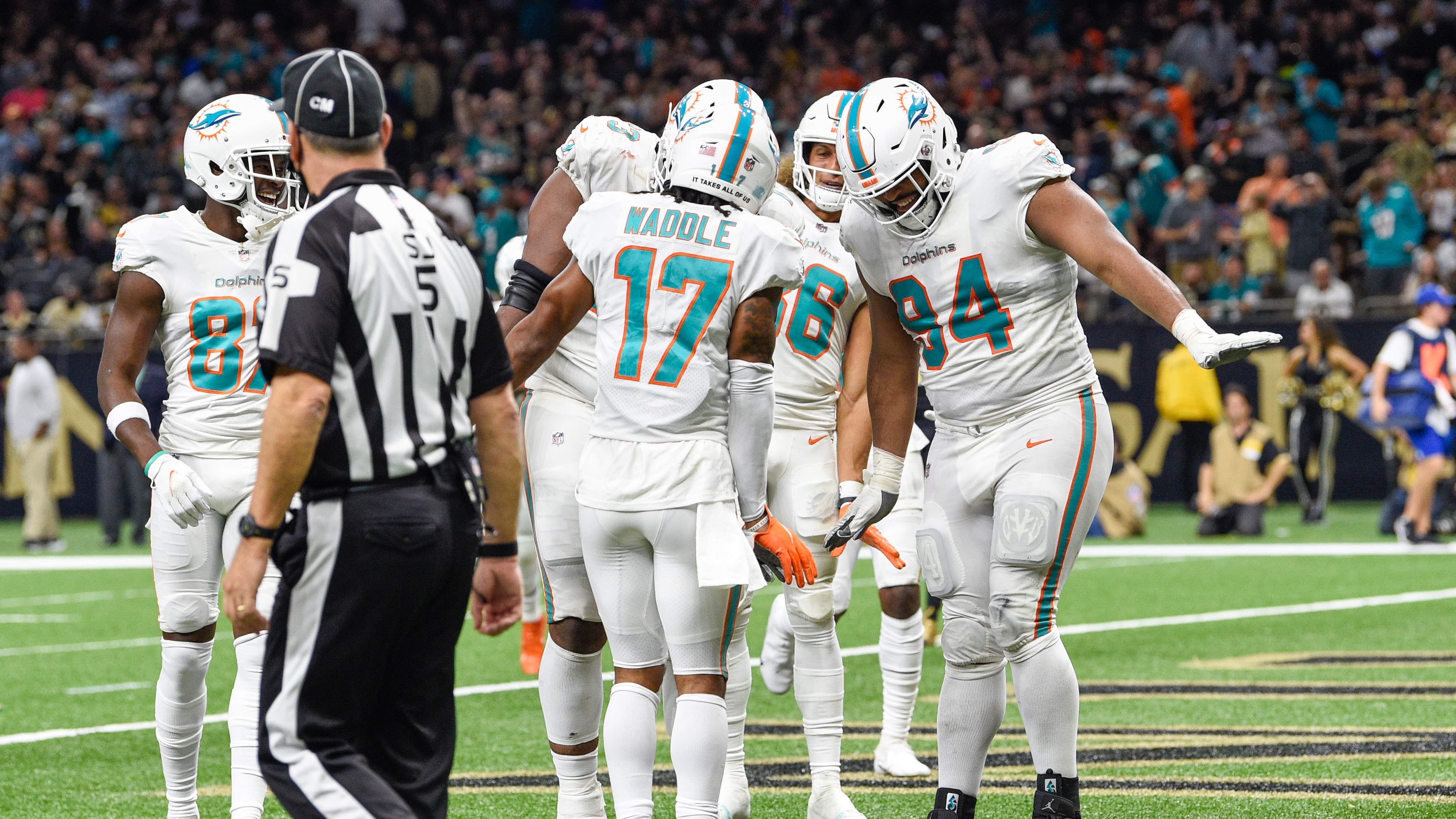 Pre-season fun at the Dolphins game! Excited for this season and players!!!  Fins UP. #miamidolphins #miamidolphinsfootball #tacklefootball