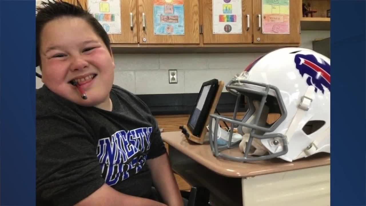 Young Buffalo Bills fan with rare disorder draws photo of Josh Allen only  using his mouth