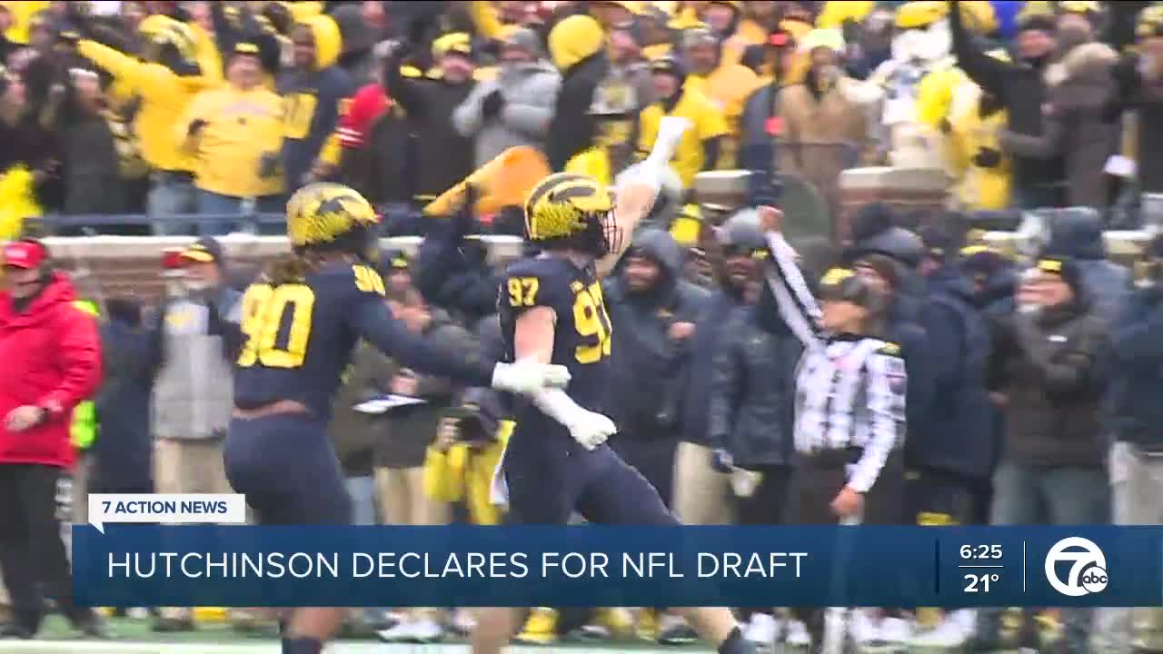 Aidan Hutchinson draft rumors: Michigan DE declares for 2022 NFL Draft,  favored to be No. 1 overall pick - DraftKings Network