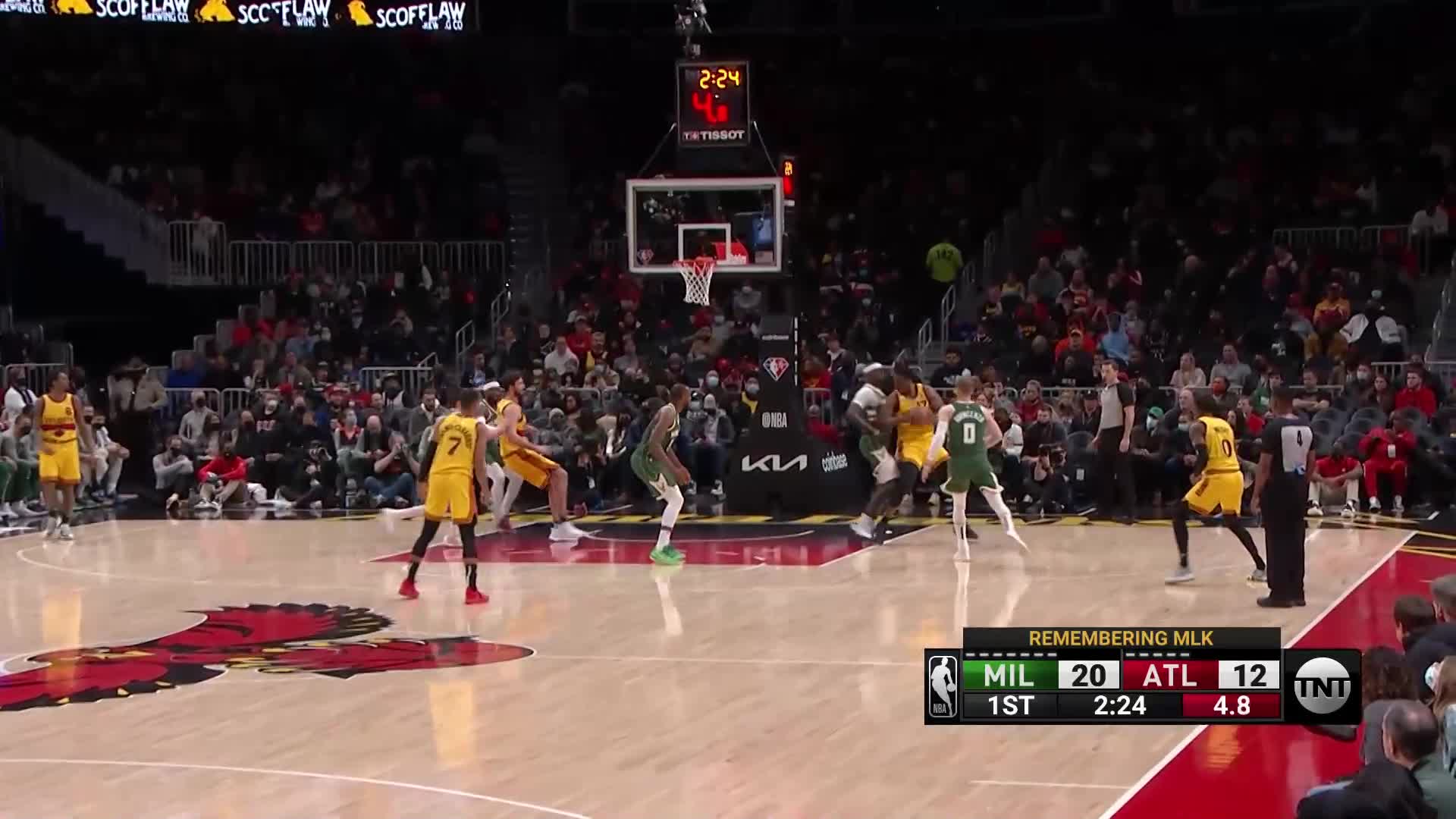 Delon Wright with a 3-pointer vs the Milwaukee Bucks