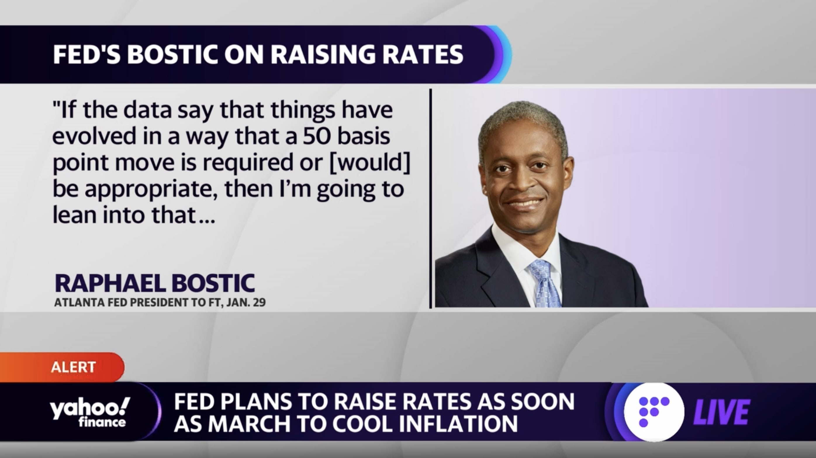 Atlanta Fed Chief Raphael Bostic Says Inflation Has Improved, But Still  Long Way To Go 