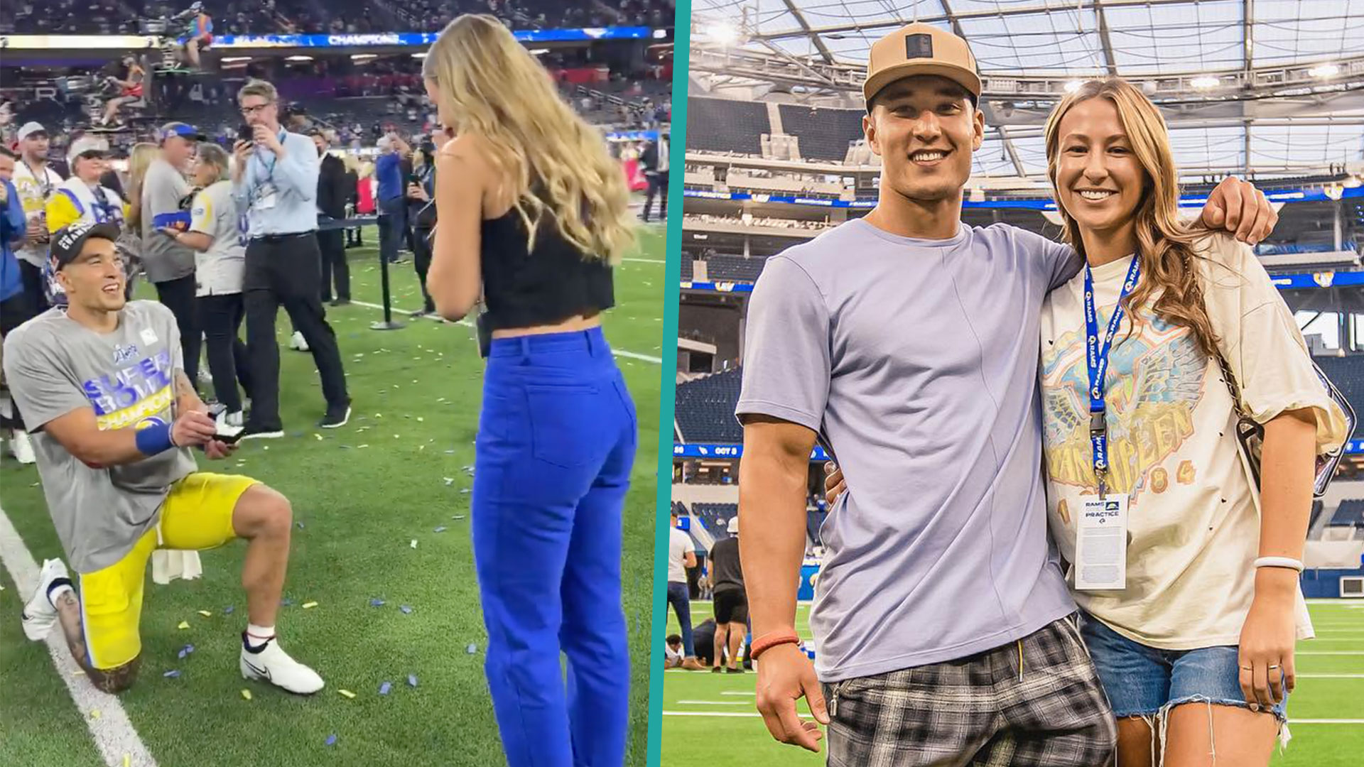 Rams' Taylor Rapp proposed to his girlfriend during the Super Bowl  celebration 