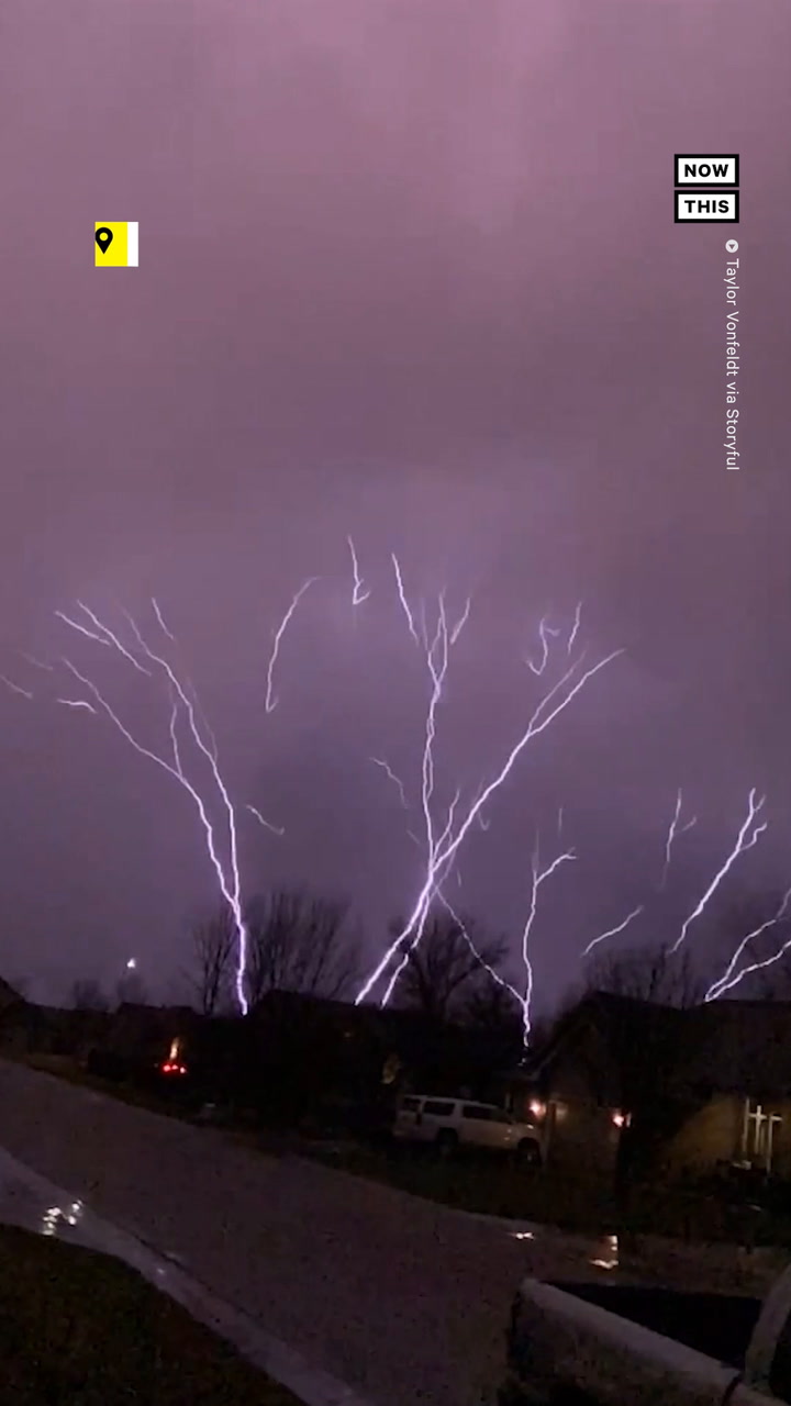 Lightning Strikes From the Ground Up in Kansas