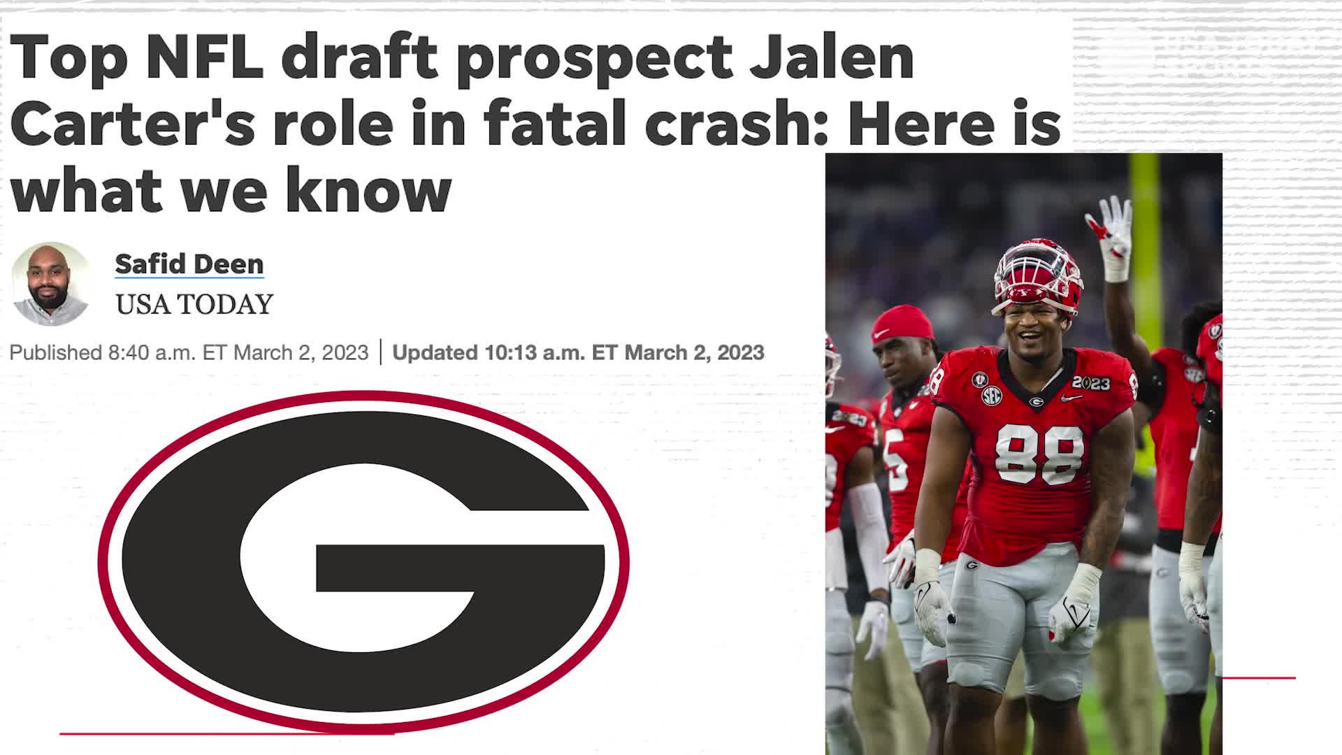 Jalen Carter: Former UGA football star sentenced to probation in crash that  killed teammate and team staffer, his attorney says