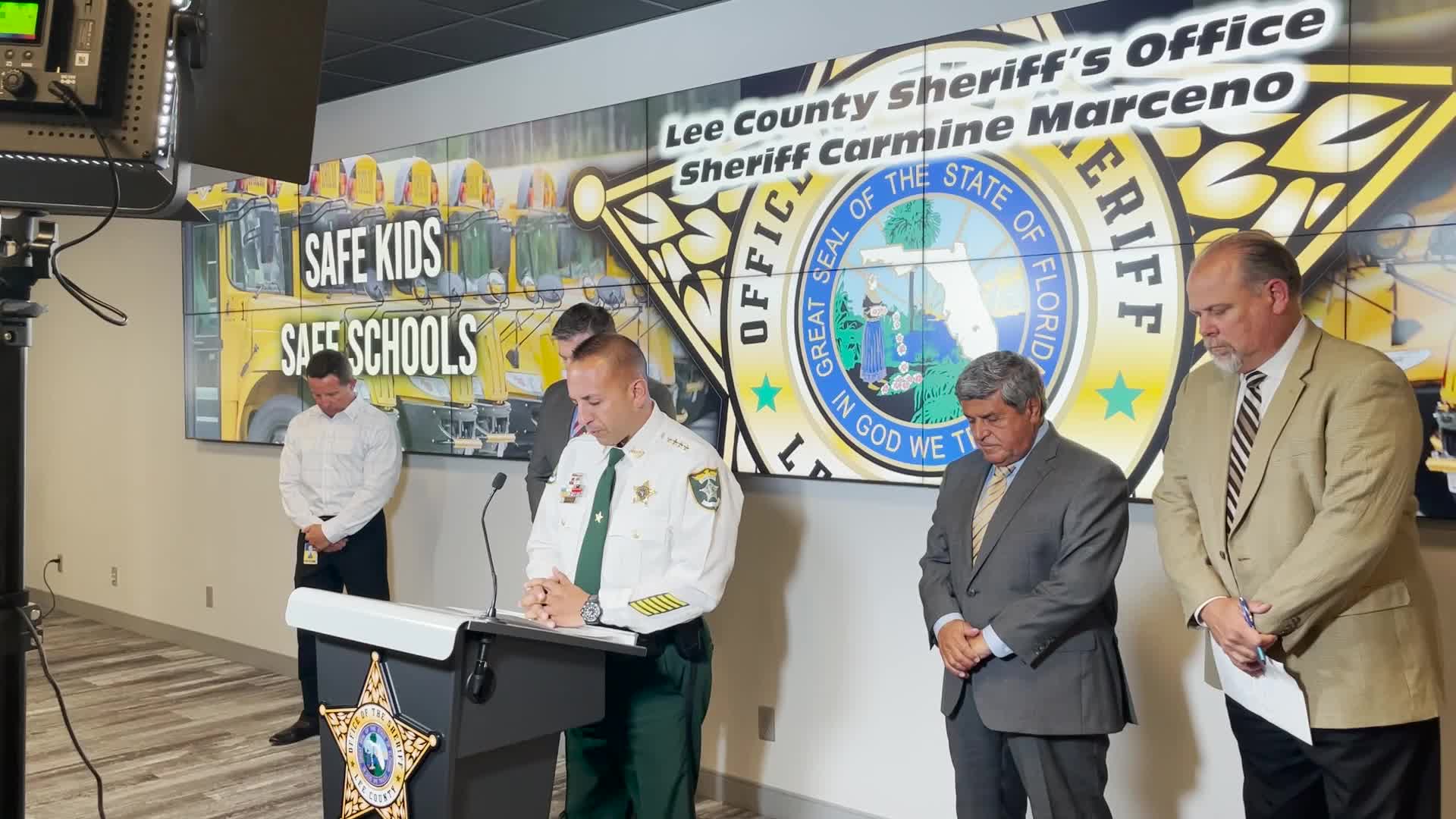 Lee County Sheriff Carmine Marceno holds press conference pledging his  commitment to students and staff to keep