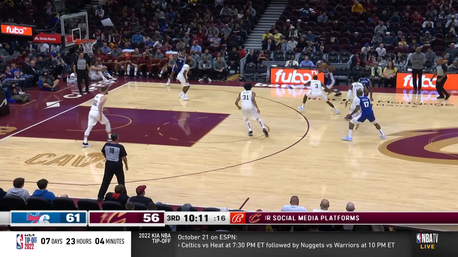 Tobias Harris with a 3-pointer vs the Cleveland Cavaliers