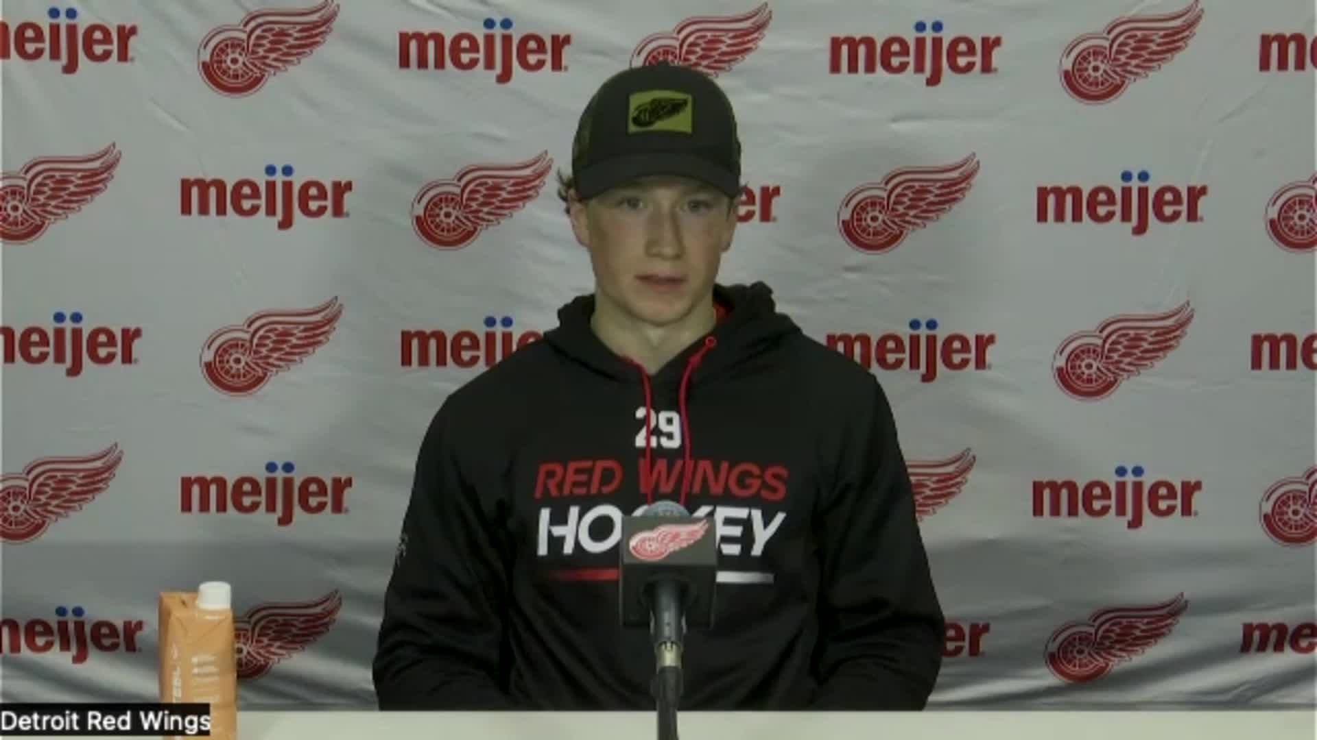 Detroit Red Wings' Nate Danielson stands out in first prospects game