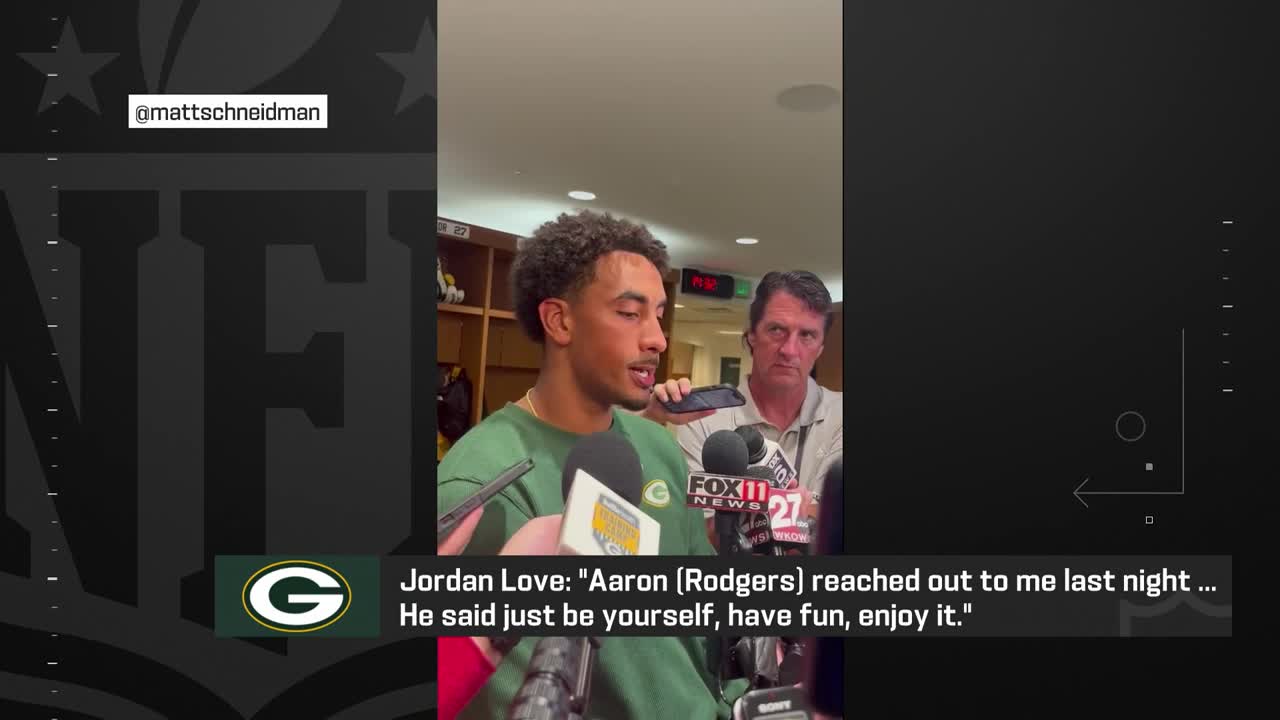 Packers QB Jordan Love says Aaron Rodgers sent text saying be 'yourself,  have fun' the night before camp