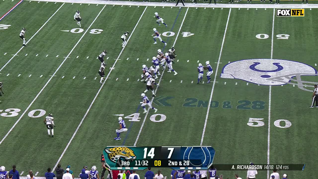 Michael Pittman with a 39-yard touchdown catch from Anthony Richardson vs.  Jacksonville Jaguars 