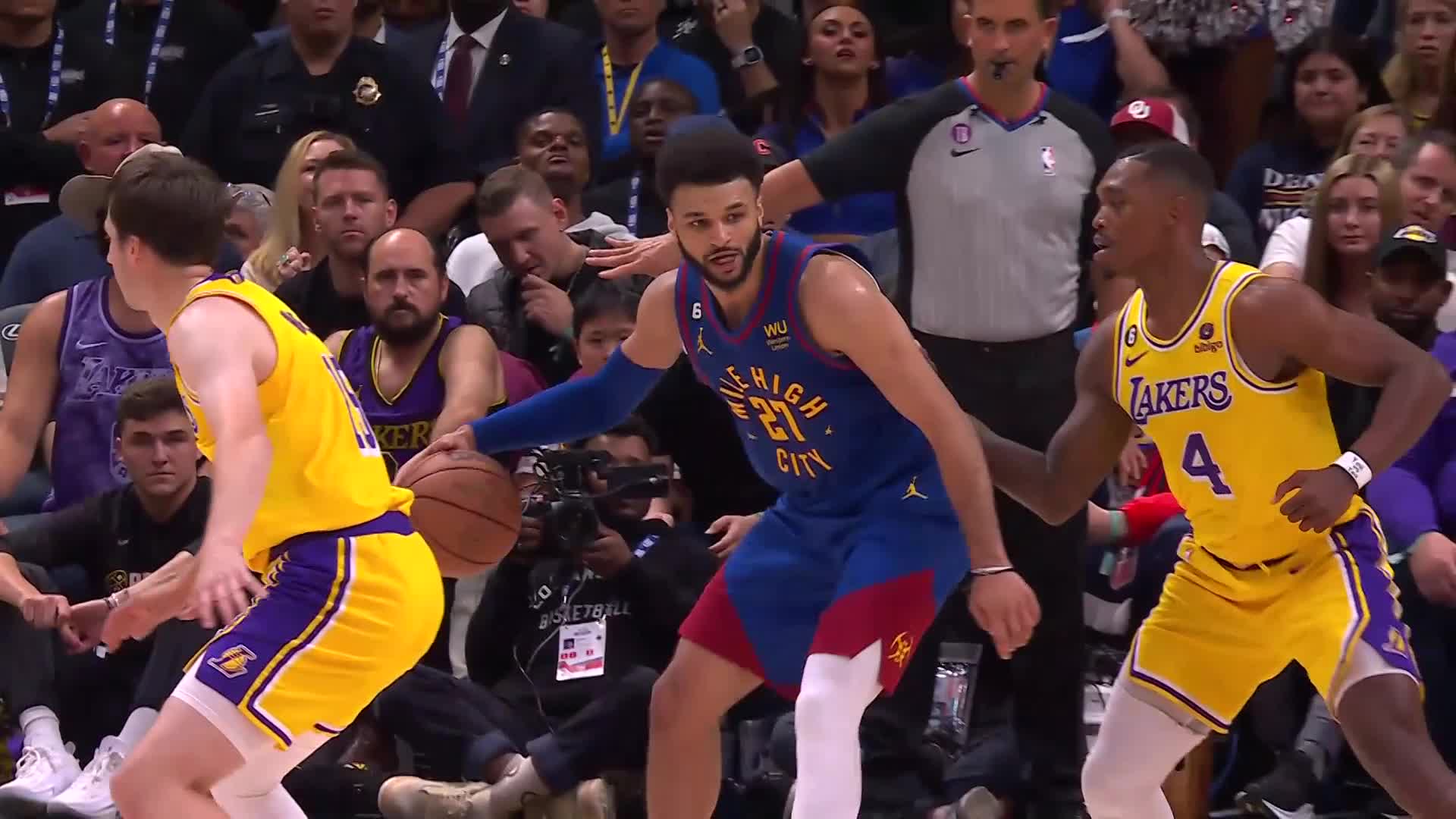 Jamal Murray with a 2-pointer vs the Los Angeles Lakers