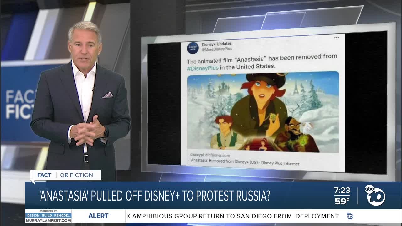 Anastasia leaving Disney Plus has nothing to do with the war