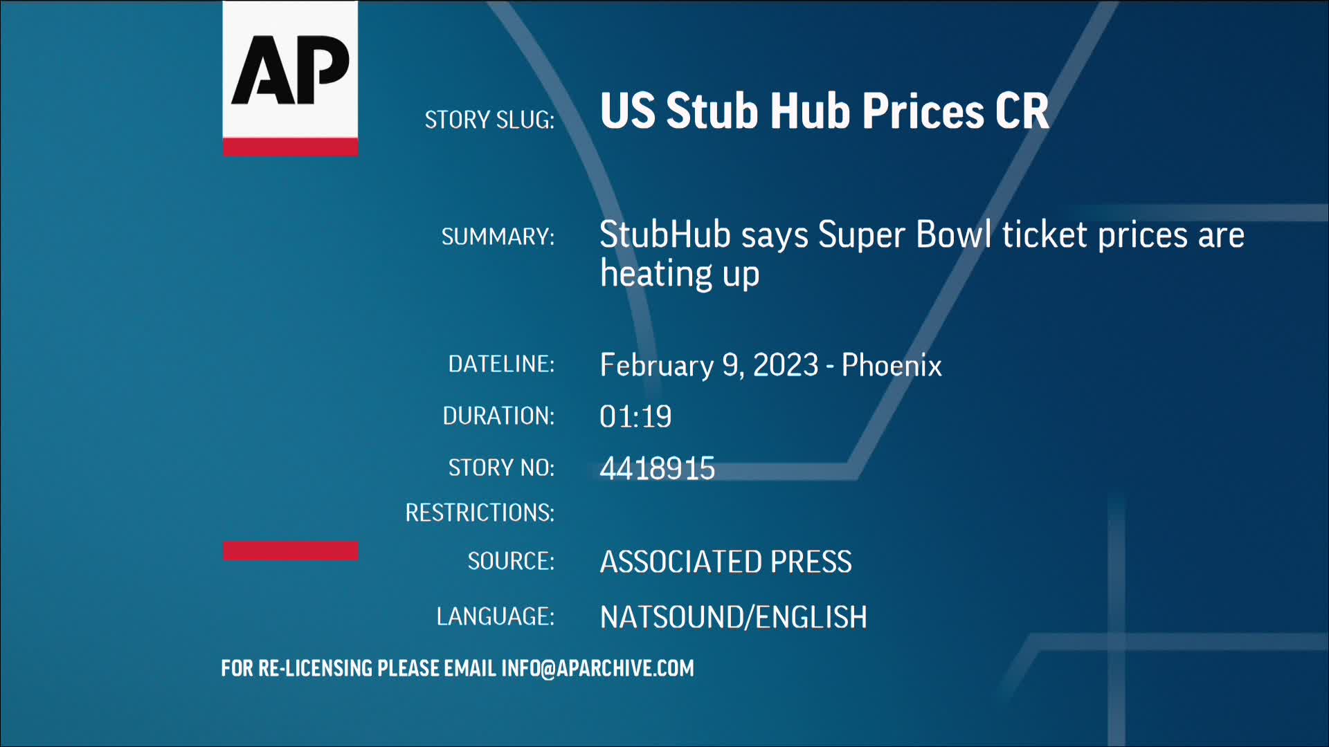 StubHub says Super Bowl ticket prices are heating up