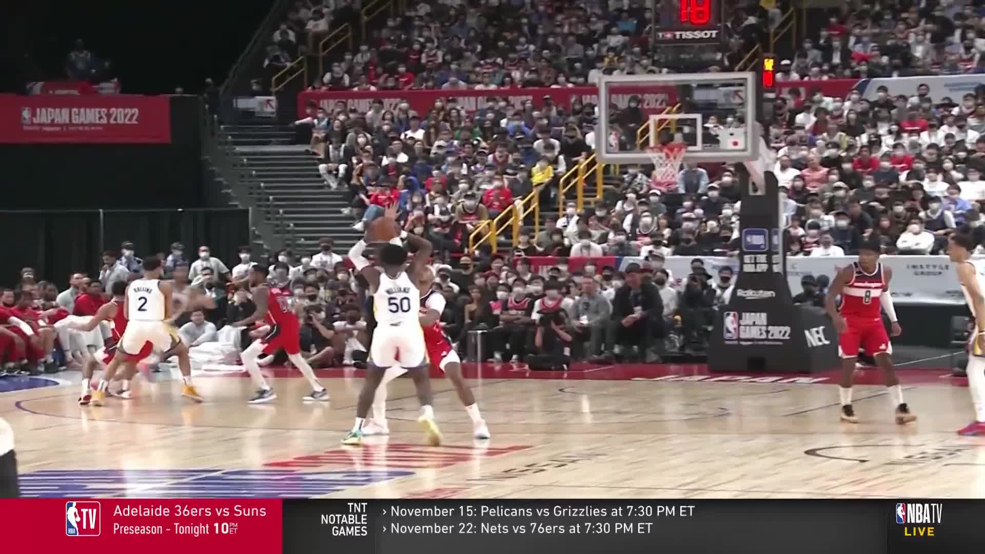 Trevion Williams with an assist vs the Washington Wizards