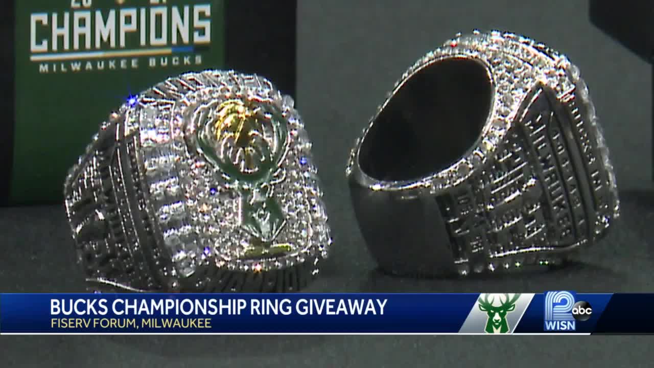 Milwaukee Bucks giving away replica championship rings at Fiserv Forum