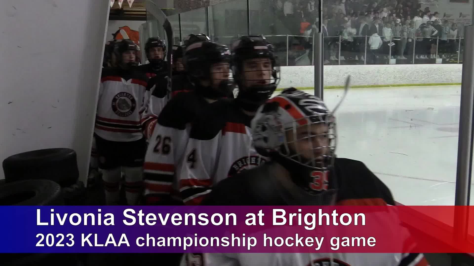 Watch Brighton-Livonia Stevenson KLAA hockey championship highlights