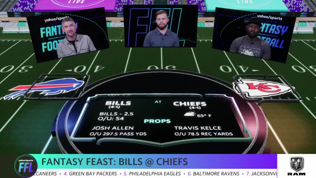 Bills vs Chiefs Fantasy Football Worksheet, Week 6