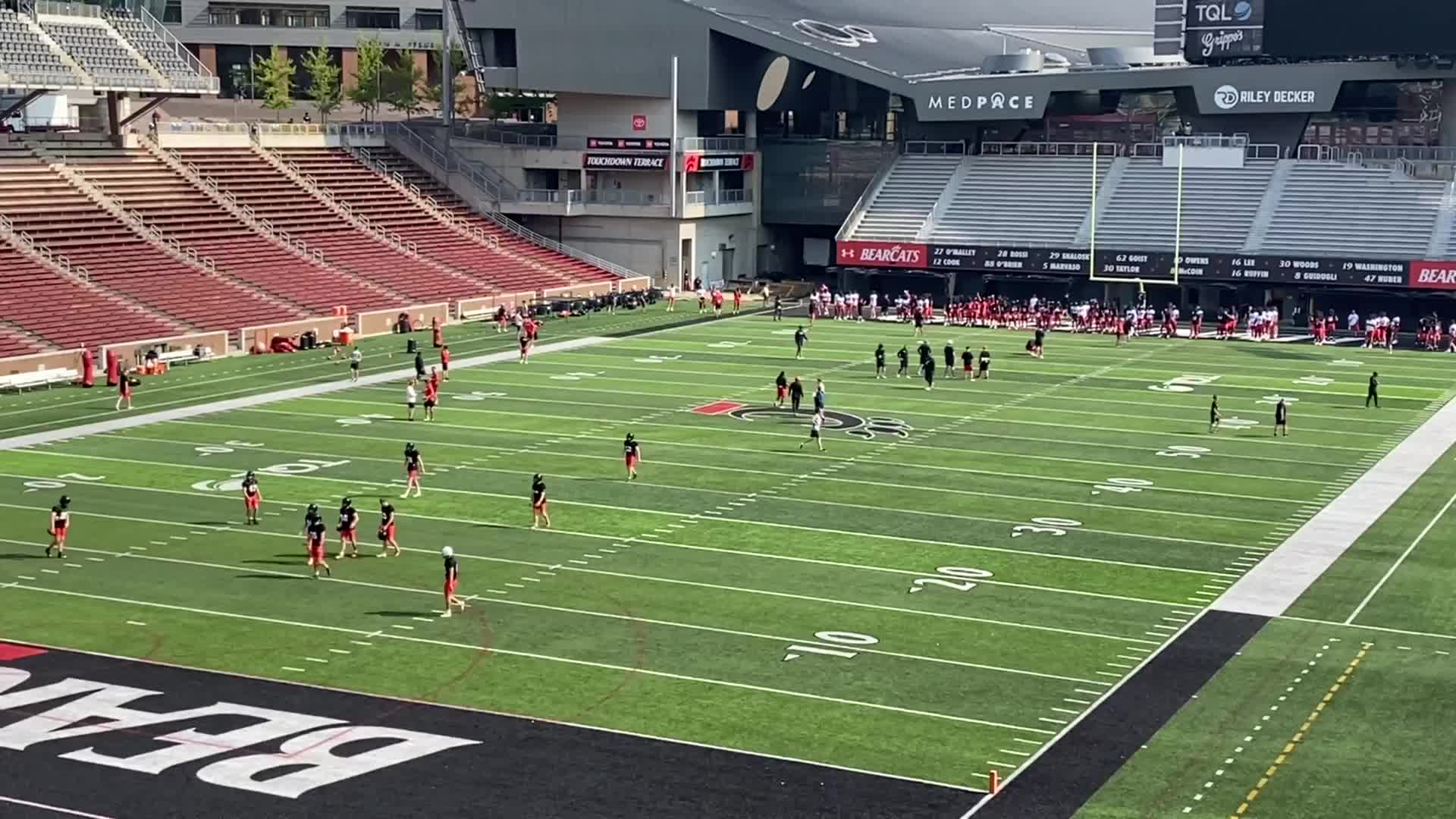 WATCH: UC football Day 1 training camp takes at Nippert Stadium