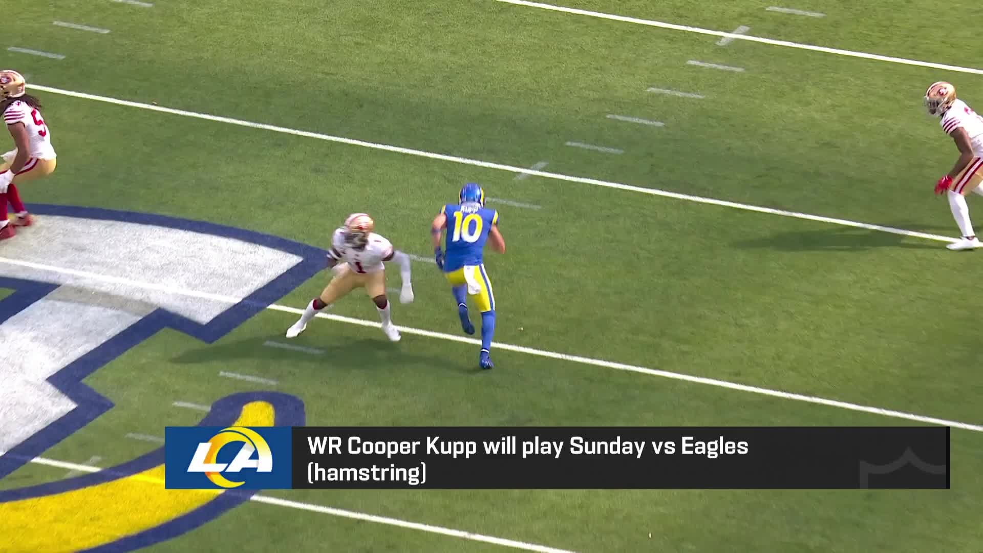 LA Rams WR Cooper Kupp expected to make season debut vs. Eagles