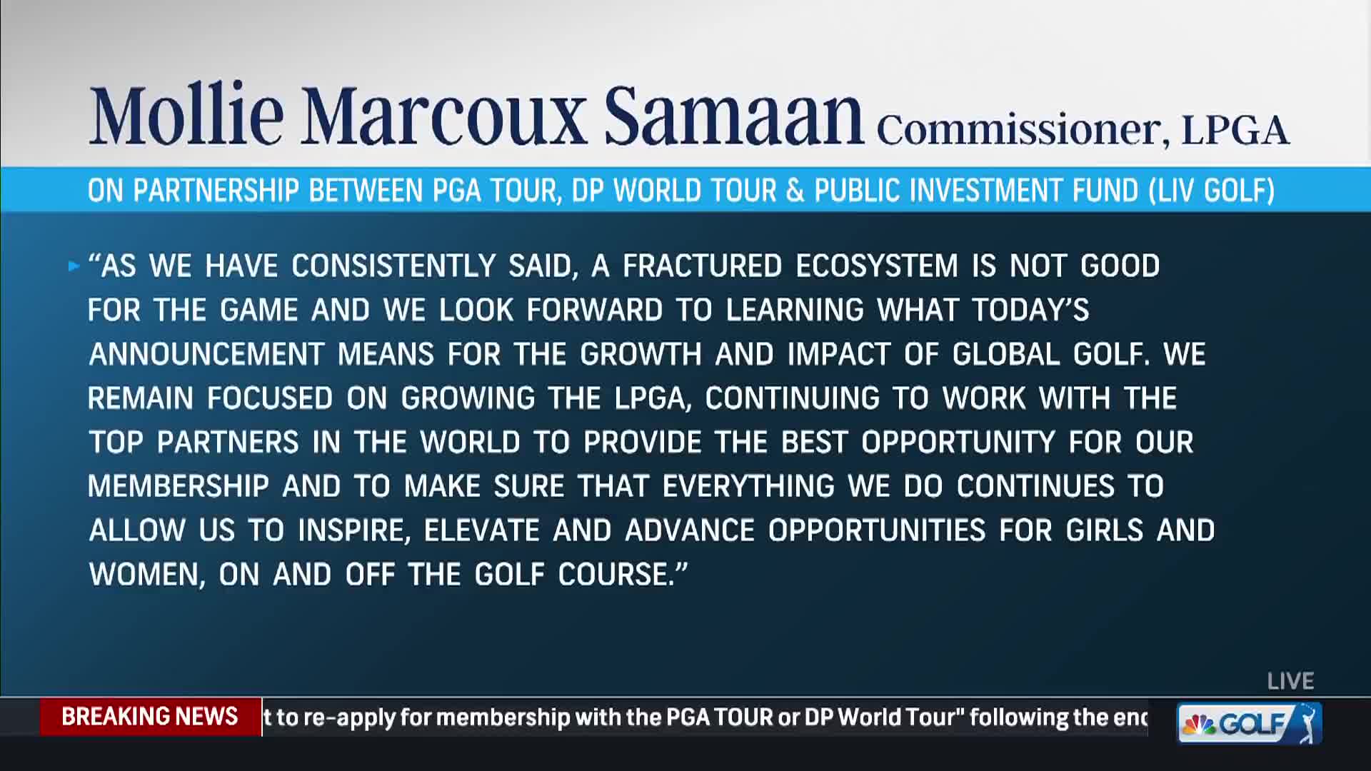 Did legal vulnerability cause pro golf merger?