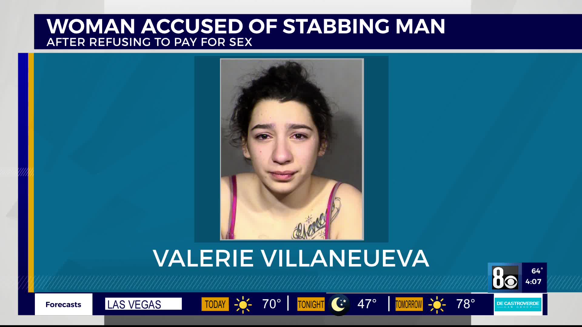 Las Vegas woman tries to kill man after he refuses to pay for sex, police