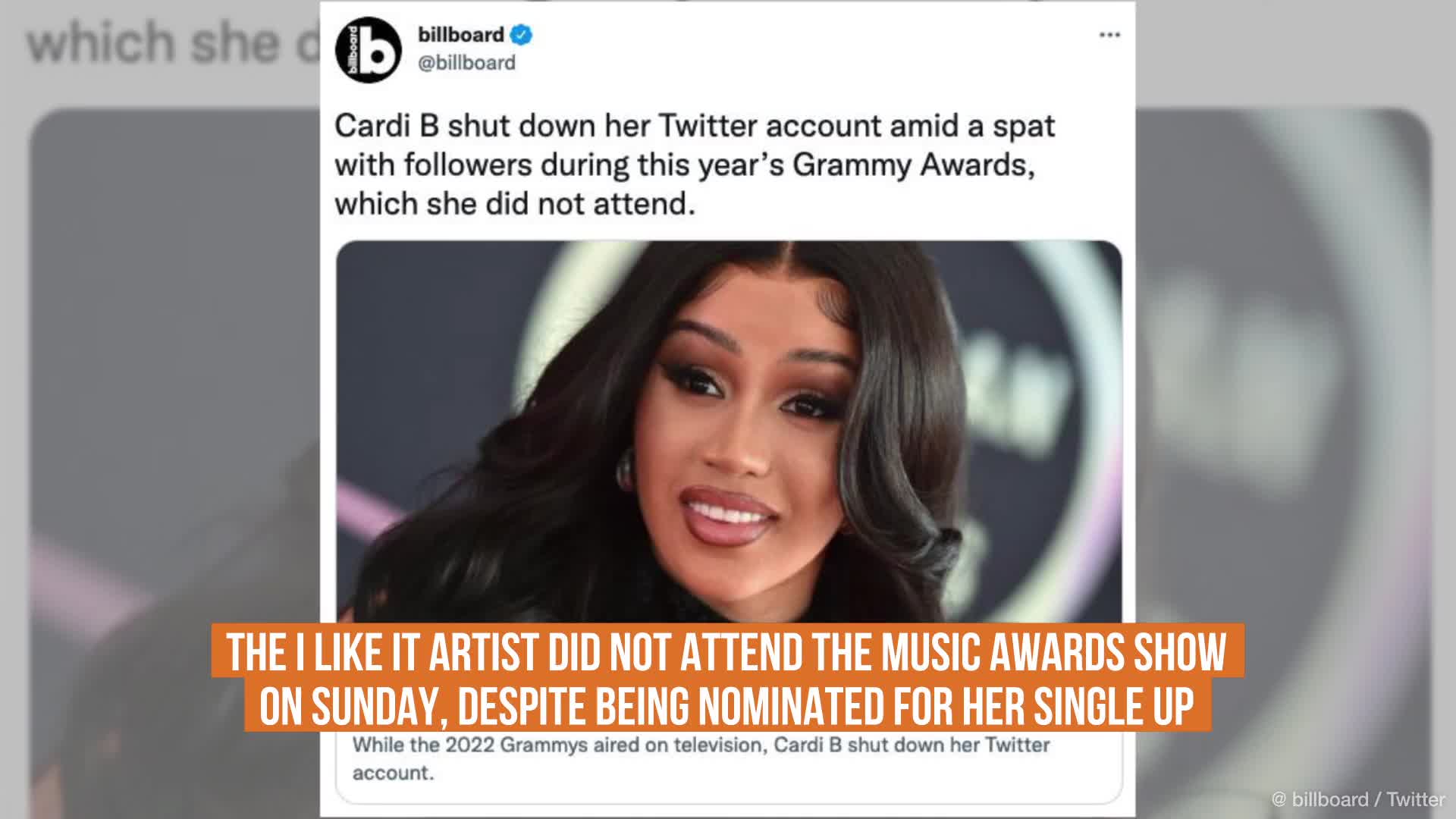 Why Did Cardi B Not Show Up to the 2022 Grammy Awards?