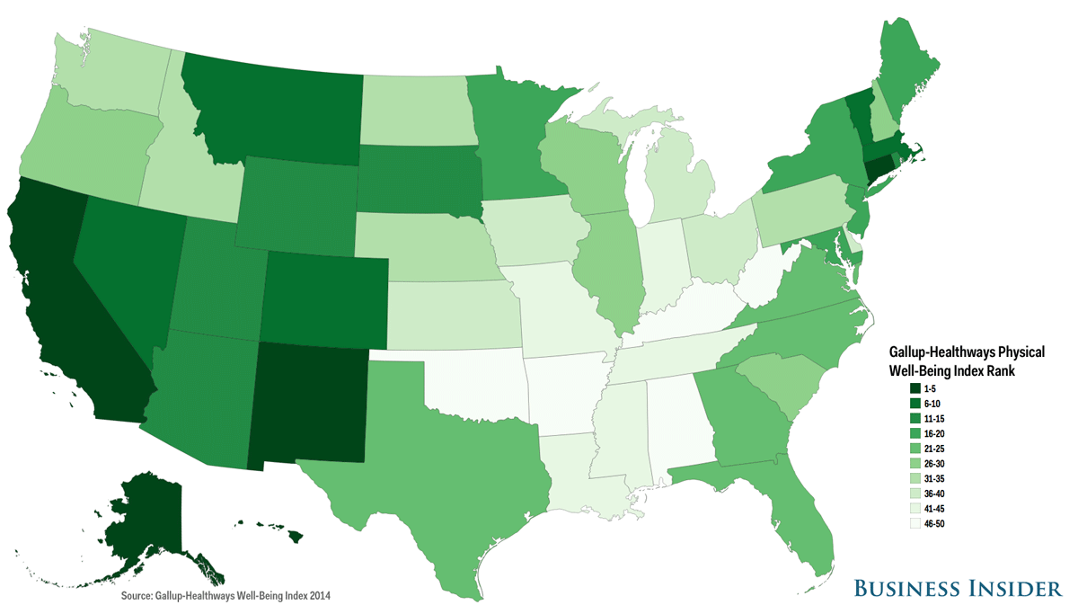 Here are the healthiest states in the country