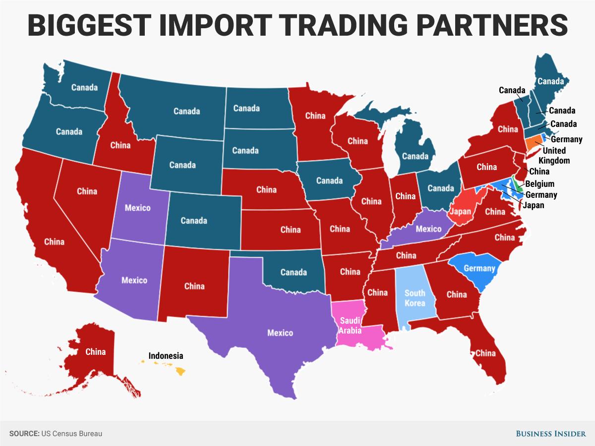 South states. Штаты Китая. Карта Штатов Китая. Trade partners. Germans in USA.