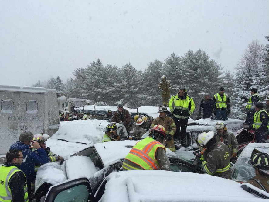 Massive car accident in Maine described by state police as a 'pile of