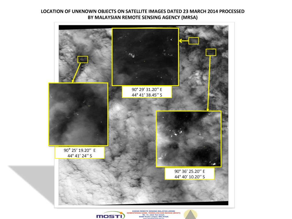 Satellite Spots 122 Objects In Malaysia Jet Search