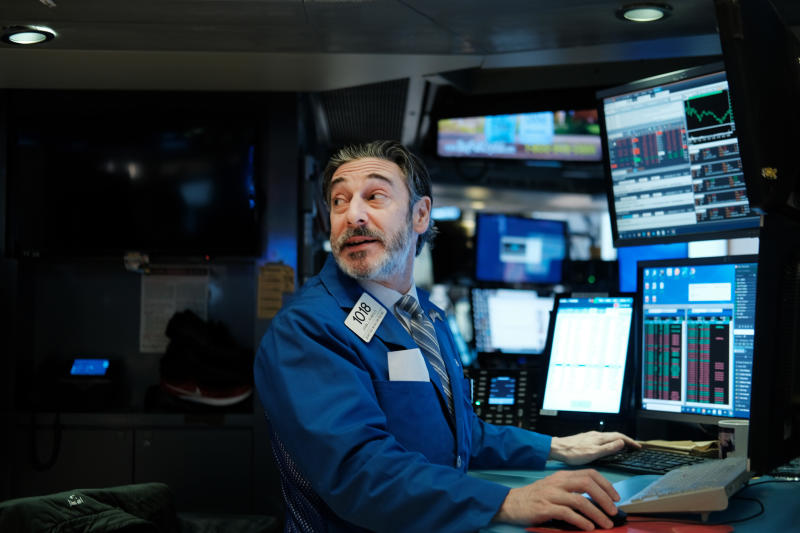 NEW YORK, NEW YORK - MARCH 03: Traders work on the floor of the New York Stock Exchange (NYSE) on March 03, 2020 in New York City. Following a strong market surge yesterday, stocks one again fell on Wall Street as global concerns over the financial impact from the Coronavirus drive investments down. (Photo by Spencer Platt/Getty Images)